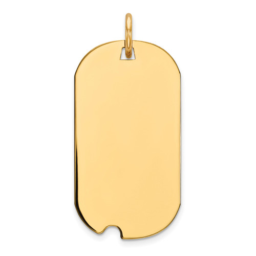 Engravable Dog Tag Polished Disc Charm Sterling Silver Gold-plated MPN: QM442G/27