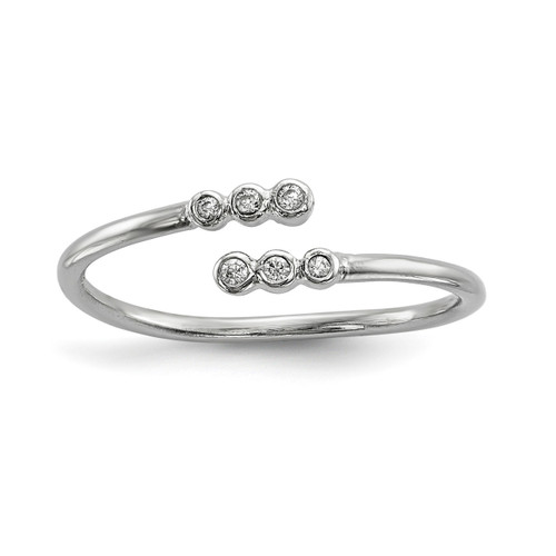 CZ Adjustable Ring Sterling Silver Rhodium-plated QR6718