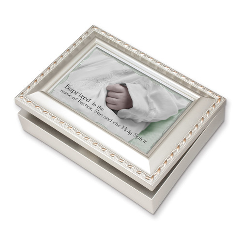 Champagne Silver Finish Baptism Music Box, MPN: GM11577, UPC: 633303101541