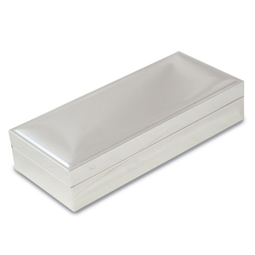 Nickel Plated Rectangular Hinged Box with Velvet Lining, MPN: GM13383, UPC: 797140325710