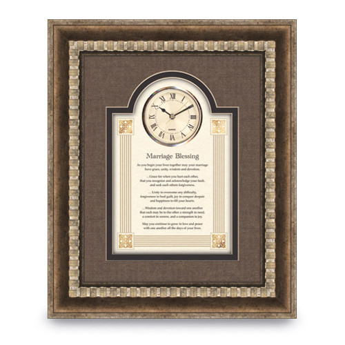 Marriage Blessing Picture Framed Sentiment with Clock GM13461
