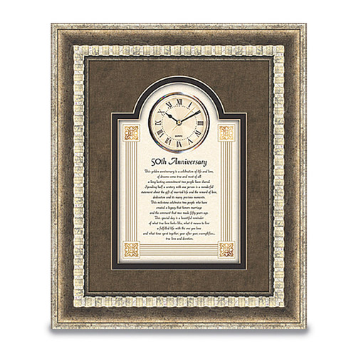 50th Anniversary Picture Framed Sentiment with Clock, MPN: GM13463, UPC: 37505906551