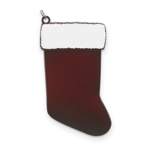 Burgundy Engravable Stocking Ornament Pewter GM13826