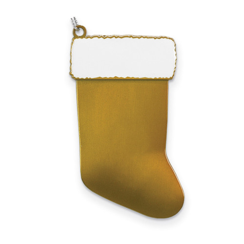 Gold Engravable Stocking Ornament Pewter GM13827