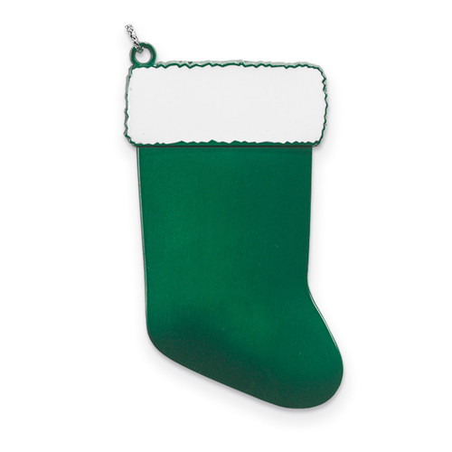 Green Engravable Stocking Ornament Pewter GM13828