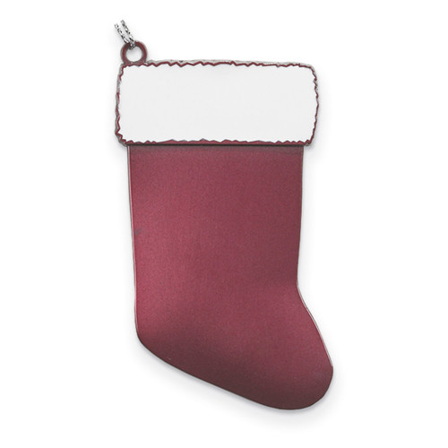 Pink Engravable Stocking Ornament Pewter GM13830