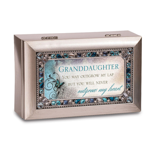 Granddaughter Sentiment Silvertone Jeweled Petite Music Box, MPN: GM14470, UPC: 633303814915
