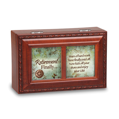 Retirement Sentiment Woodgrain Petite Music Box, MPN: GM14482, UPC: 633303223427