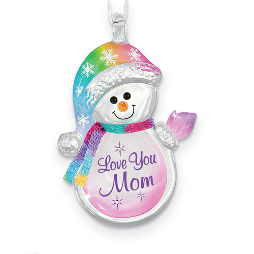 Snowman Love You Mom Ornament Glass Baron GM15152