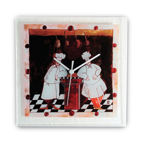 Chef Artisan Glass Wall Clock GM16191