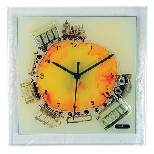 Train Artisan Glass Wall Clock GM16194
