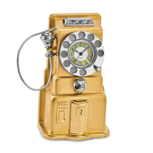 Telephone Desk Clock Gold-tone GM16859