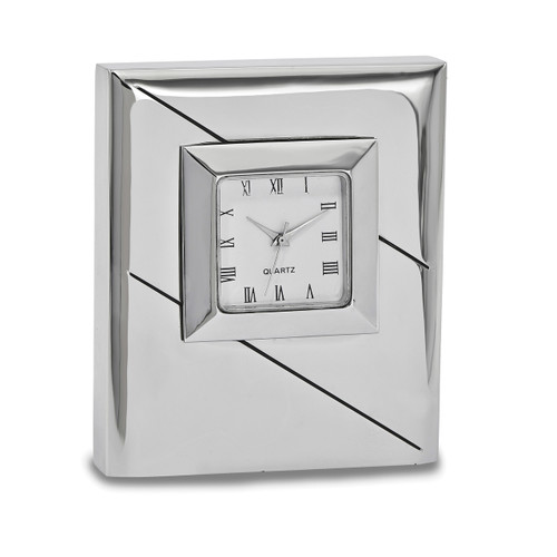 Square Desk Clock Silver-tone GM16884