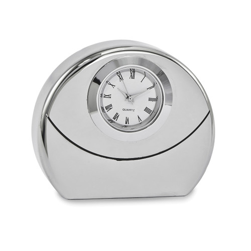 Round Desk Clock Silver-tone GM16885