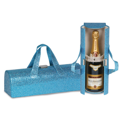 Glitter Turquoise Carlotta Wine Clutch GM17827