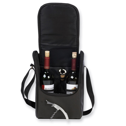 Espresso Faux Leather Double Wine Carrier GP7797
