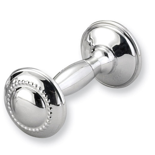 Pewter Dumbbell Beaded Rattle GP8935