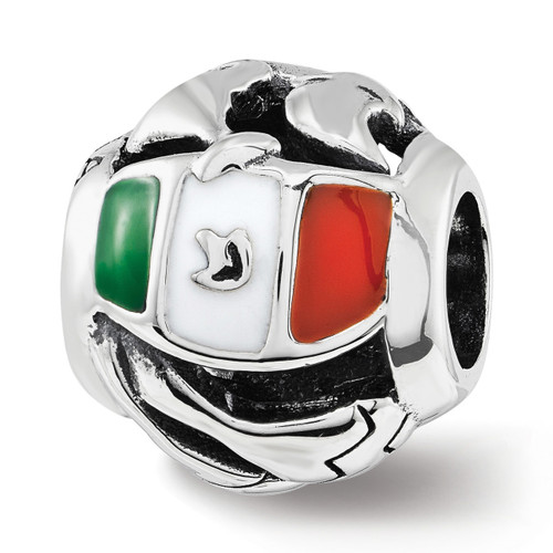 Enameled Mexico Theme Bead Sterling Silver QRS3749