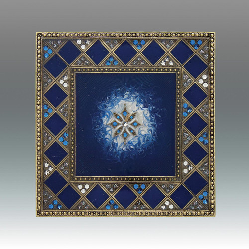 Tizo Super Nova Jeweltone Square Coaster - Blue