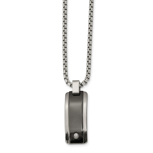 Edward Mirell .10 ctw Diamond Black Ti Pendant Necklace