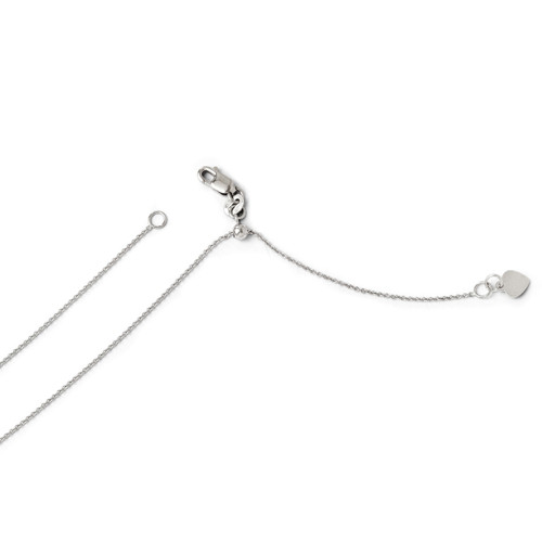 .7 mm Round Cable Adjustable Chain 30 Inch 14K White Gold 1219-30