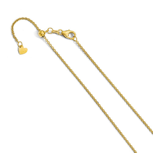1.4 mm Round Cable Adjustable Chain 22 Inch 14k Gold 1289-22