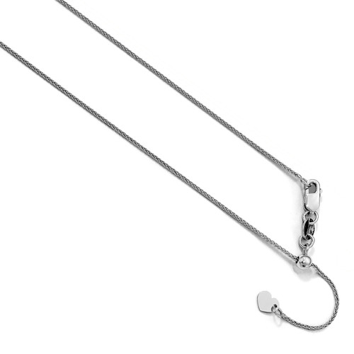 .8 mm Adjustable Wheat Chain 22 Inch 10k White Gold 5279-22