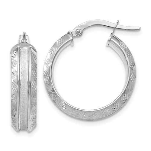 Hoop Earrings 14K White Gold LE1194
