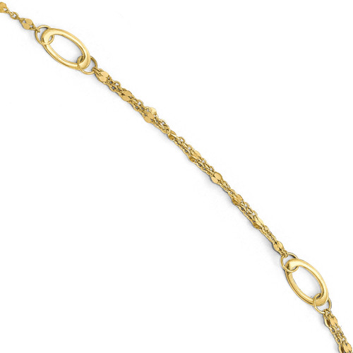 1 inch Extender Anklet 10 Inch 14k Gold Polished LF566-10
