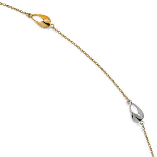 1 inch Extender Anklet 9 Inch 14k Two-tone Gold Polished LF877-9