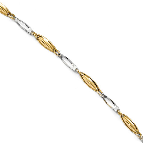 1 inch Extender Anklet 9 Inch 14k Two-tone Gold Polished LF878-9