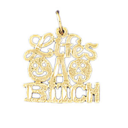 Lifes A Bitch Pendant Necklace Charm Bracelet in Gold or Silver 10646