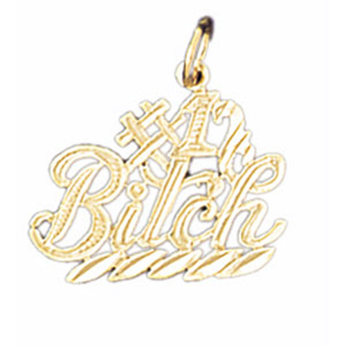 #1 Bitch Pendant Necklace Charm Bracelet in Gold or Silver 10654