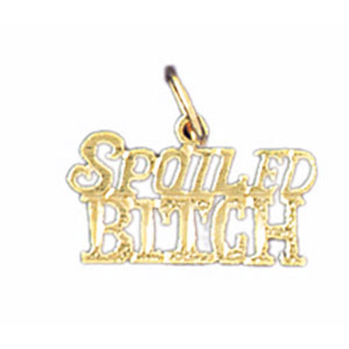 Spoiled Bitch Pendant Necklace Charm Bracelet in Gold or Silver 10658