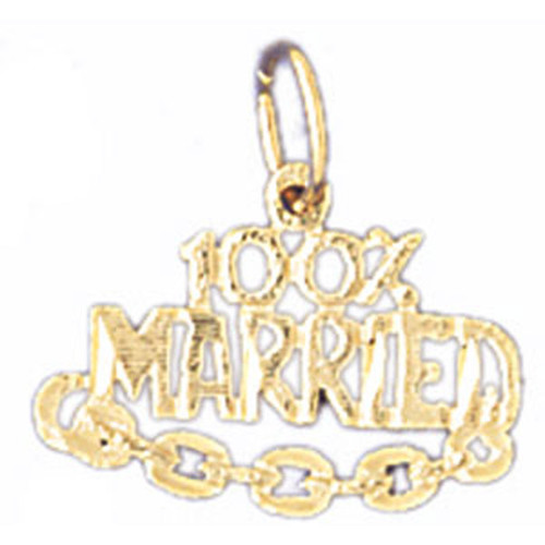 100% Married Pendant Necklace Charm Bracelet in Gold or Silver 10674