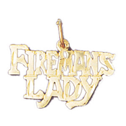 Firemans Lady Pendant Necklace Charm Bracelet in Gold or Silver 10877