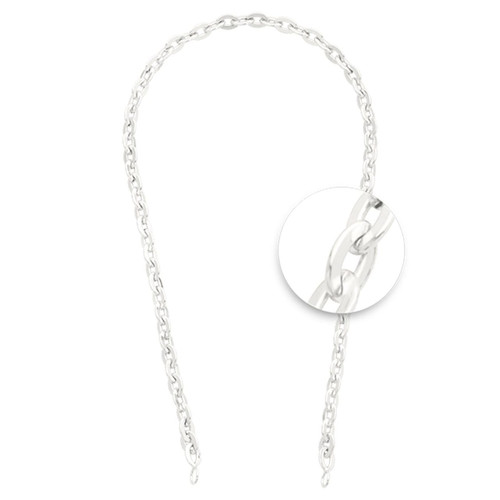 Nikki Lissoni Anchor Rolled Flat Cable Chain 6 x 8mm For Tags Silver-plated 40cm N1026S40