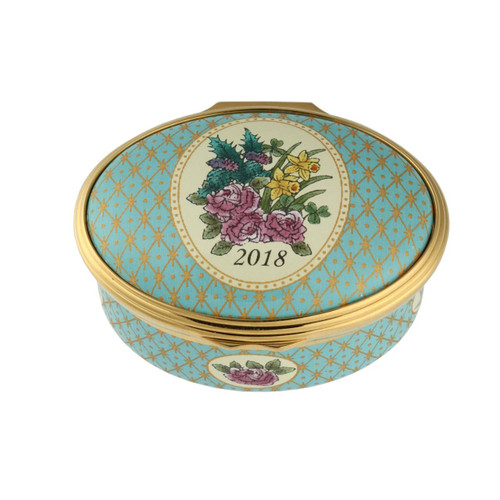 Halcyon Days 2018 Year Box Enamel Box ENYB180102G
