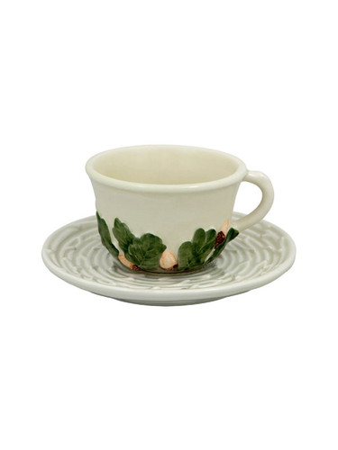 Bordallo Pinheiro Acorns Coffee Cup and Saucer Decorated 65018928