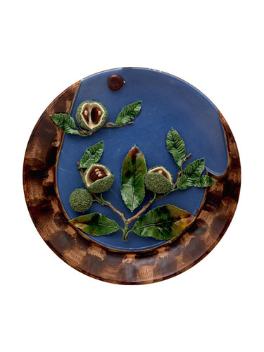 Bordallo Pinheiro Arte Bordallo Large Plate with Chestnuts Decorated 65004101
