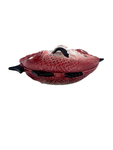 Bordallo Pinheiro Fish Tureen Fishes L Decorated Red 65007007