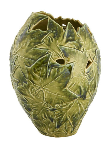 Bordallo Pinheiro Plane Tree Leaves Vase Decorated 65019409