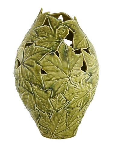 Bordallo Pinheiro Plane Tree Leaves Vase Decorated 65019408