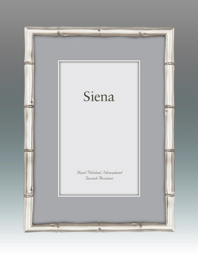Tizo Cast Metal Bamboo Silver-plated Picture Frame 4 x 6 Inch