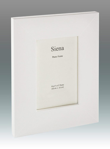 Tizo Stella Wide High Polished White Wooden Picture Frame 4 x 6 Inch