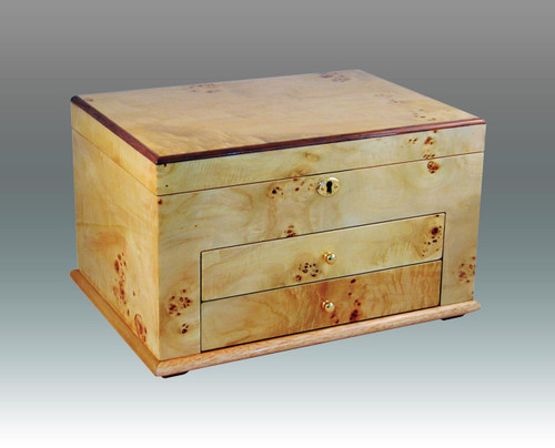 Tizo Natural Wooden Jewelry Box with Two Drawers, MPN: FS0364BX