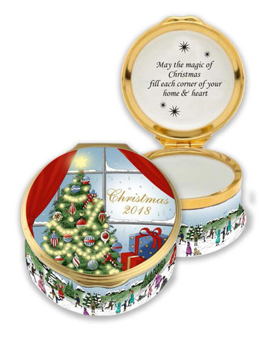 Halcyon Days 2018 Christmas Enamel Box ENCH180101G