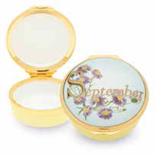Halcyon Days September Enamel Box, MPN: ENMSE0801G