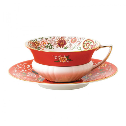 Wedgwood Wonderlust Wonderlust Teacup & Saucer Set Crimson Orient