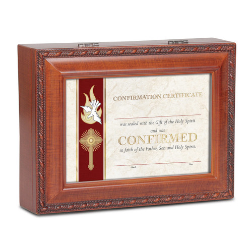 Confirmation Personalizable Music Box Woodgrain Resin, MPN: GM18624, UPC: 633303845506